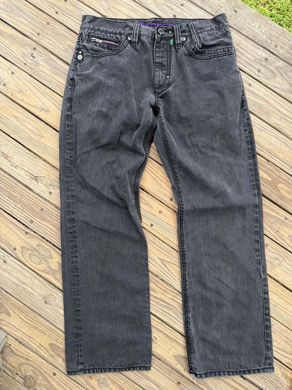 Coogi Vintage Black Denim Jeans 34x34 Straight Leg